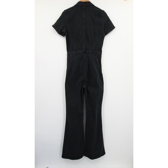 Free People We The Free Jayde Flare Jumpsuit Black Mamba NWT Denim Size M - Picture 13 of 13